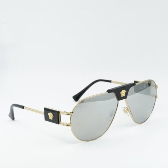 NEW VERSACE GOLD MIRROR SUNGLASSES - Picture 1 of 10